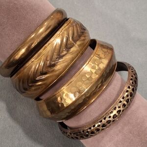 Brass Bangle Bracelets Set (No Offers)